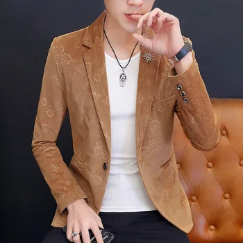 

2020 New Men's Blazers Jacket One Button Slim Fit Waterproof Windproof Casual Coat B41