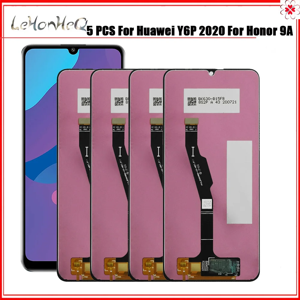 Huawei Y6P 2020 LCD 디스플레이 터치 스크린 어셈블리 용 5 개/몫 오리지널 명예 9A MED L29 LCD 용