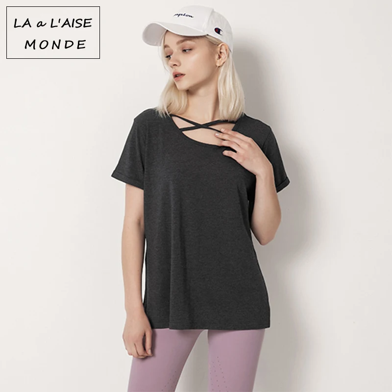 Новинка 2019 свободная повседневная спортивная рубашка футболка с коротким