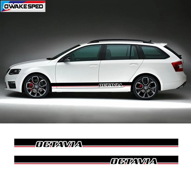 Боковые полоски для автомобильной двери-Skoda Octavia спортивные Skoda двусторонние
