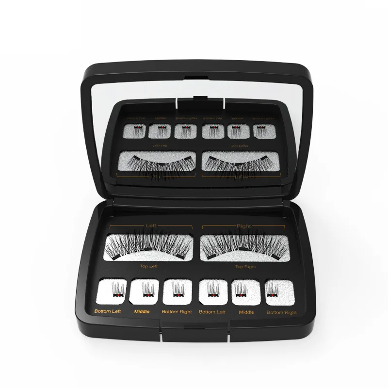 

HOT Magnetic Eyelashes 4 part Magnets Handmade 3D magnet lashes natural False Eyelash Comfortable With DHL shipping