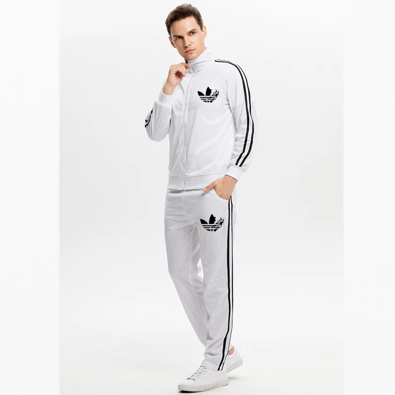 

Men Sportswear Set Brand Mens Tracksuit Sporting Fitness Clothing Two Pieces Long Sleeve Jacket + Pants Casual Men's Track Suit