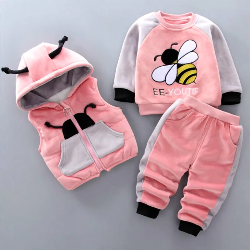 Goede Kinderen Kinderen Jongens Meisjes Kleding Sets Peuter Baby Winter Wollen Vest Jassen Jas Broek Dikke Warme Tracksuts Kids Kleding Sets