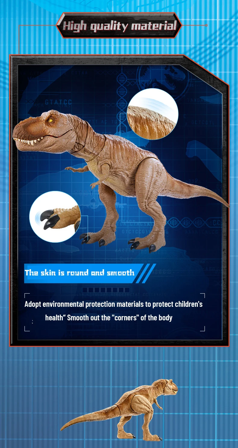 Modelo de Brinquedo para Crianças Jurássico Mundo Tiranossauro Ataque Primário Som Realista Agitando Juntas Móveis Dinossauro Menino Presente 56cm Rex 9 High Quality Brinquedos e hobbies