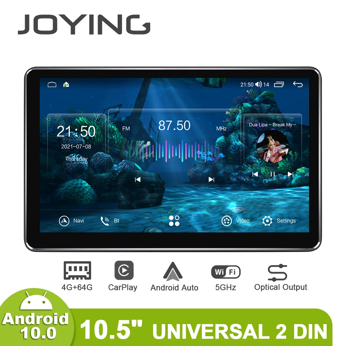 JOYING новый 2 Din 10 5 дюймовый универсальный автомобильный радиоплеер Android 1 система