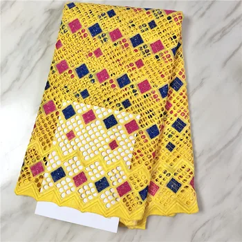 

New arrival Blue african BAZIN riche fabric with Embroidery lace african Guinea Brocade cotton fabric 16L071343