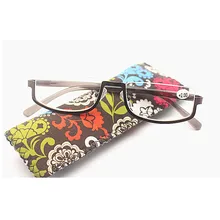 Ультра-Легкая металлическая полуоправа очки для чтения мужские деловые очки для пресбиопии с чехлом унисекс диоптрий+ 1.0to+ 4,0 NX