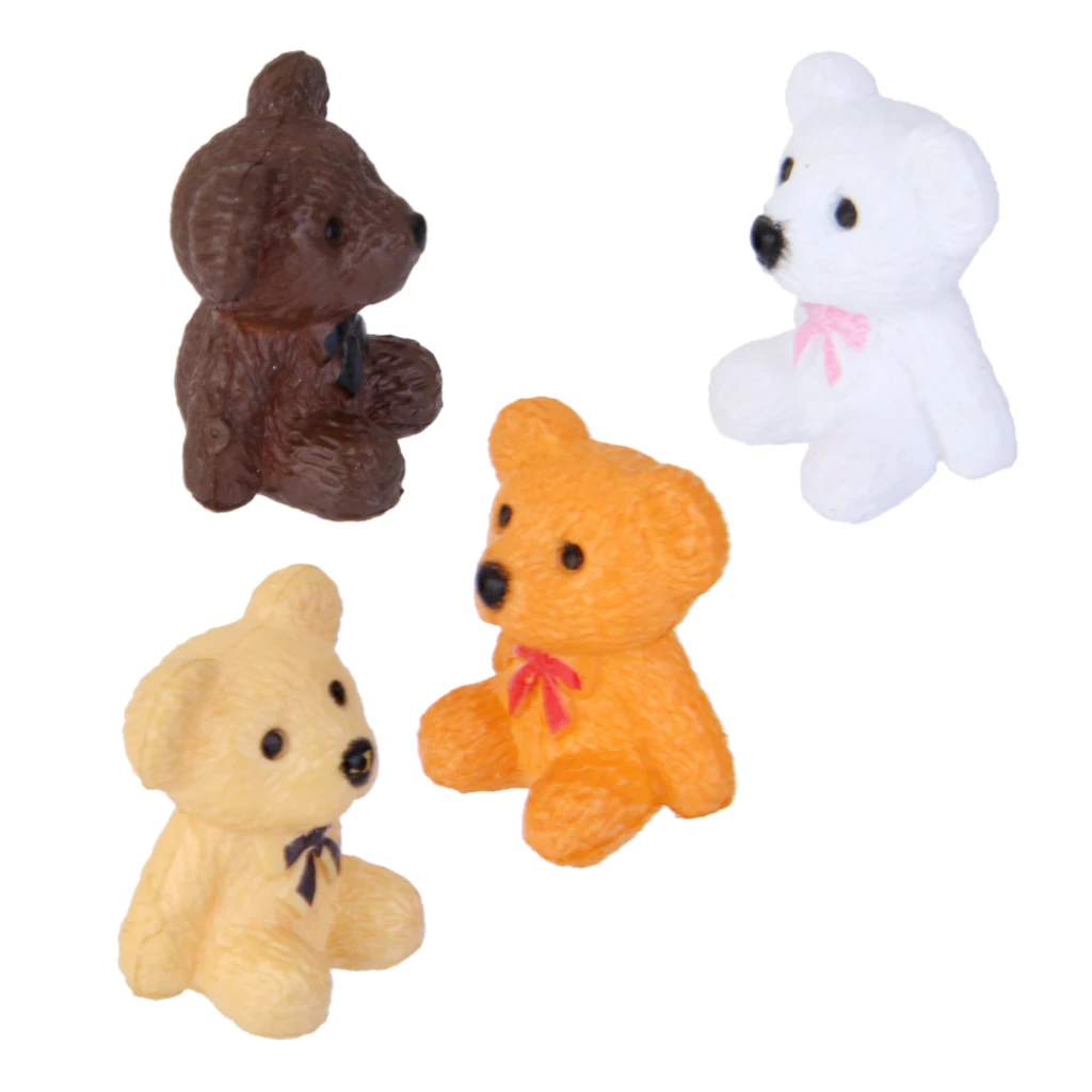 10 Pcs Mini Resin Bear Figure, Micro Landscaping Decor Micro Landscape Ornament Bonsai Craft Miniature Dollhouse Decor 