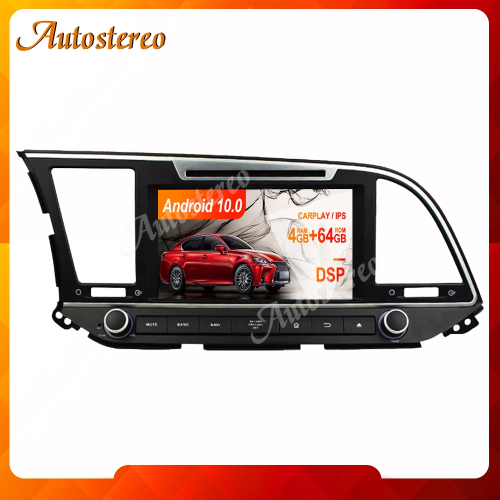 Автомагнитола на Android 10 автомобильный DVD-плеер DSP с GPS-навигацией для Hyundai Elantra 2016