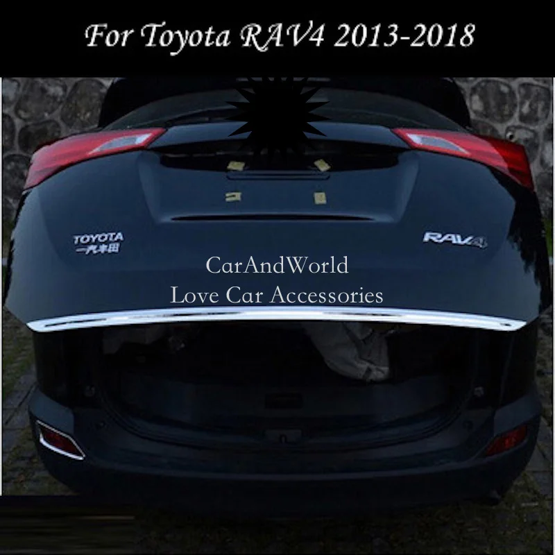 Задняя дверь багажника Нижняя крышка для Toyota RAV4 нержавеющая сталь задняя дверь Молдинг планки автомобильные аксессуары