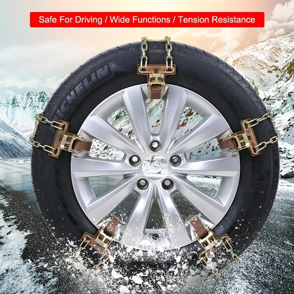 

1PC Car Snow Chains Widened Tire Snow Chain Steel Chain Wear-resistant For Winter Auto Car Mud Tyres Wheels Autocross Outdoor