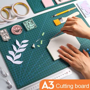 

A3 A4 PVC Cutting Mat Leather DIY Craft Tool Office Writing Mat Bottom Plate Pad Tape Ruler Drawing Cutting Rectangle Grid Line