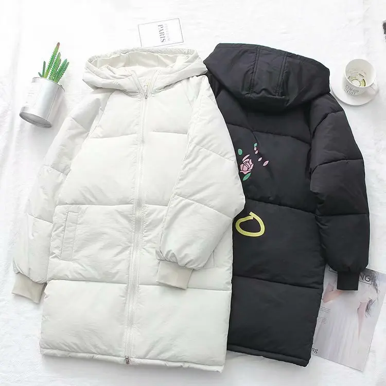 

Korean-style Fall And Winter Clothes New Style Hooded Raglan Sleeve Mid-length down Cotton Loose And Plus-sized Cotton-padded Cl