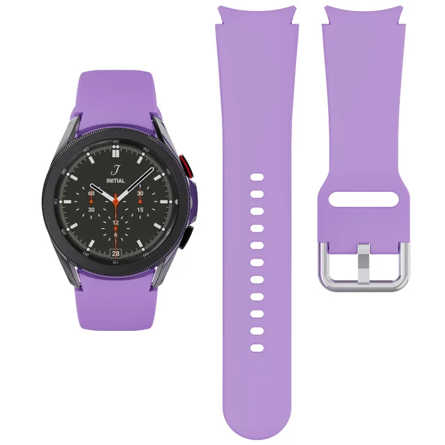 20mm watch Band For Samsung Galaxy Watch 4 classic 46mm 42mm smartwatch Silicone Sports Bracelet Galaxy Watch 4 44mm 40mm Strap purple