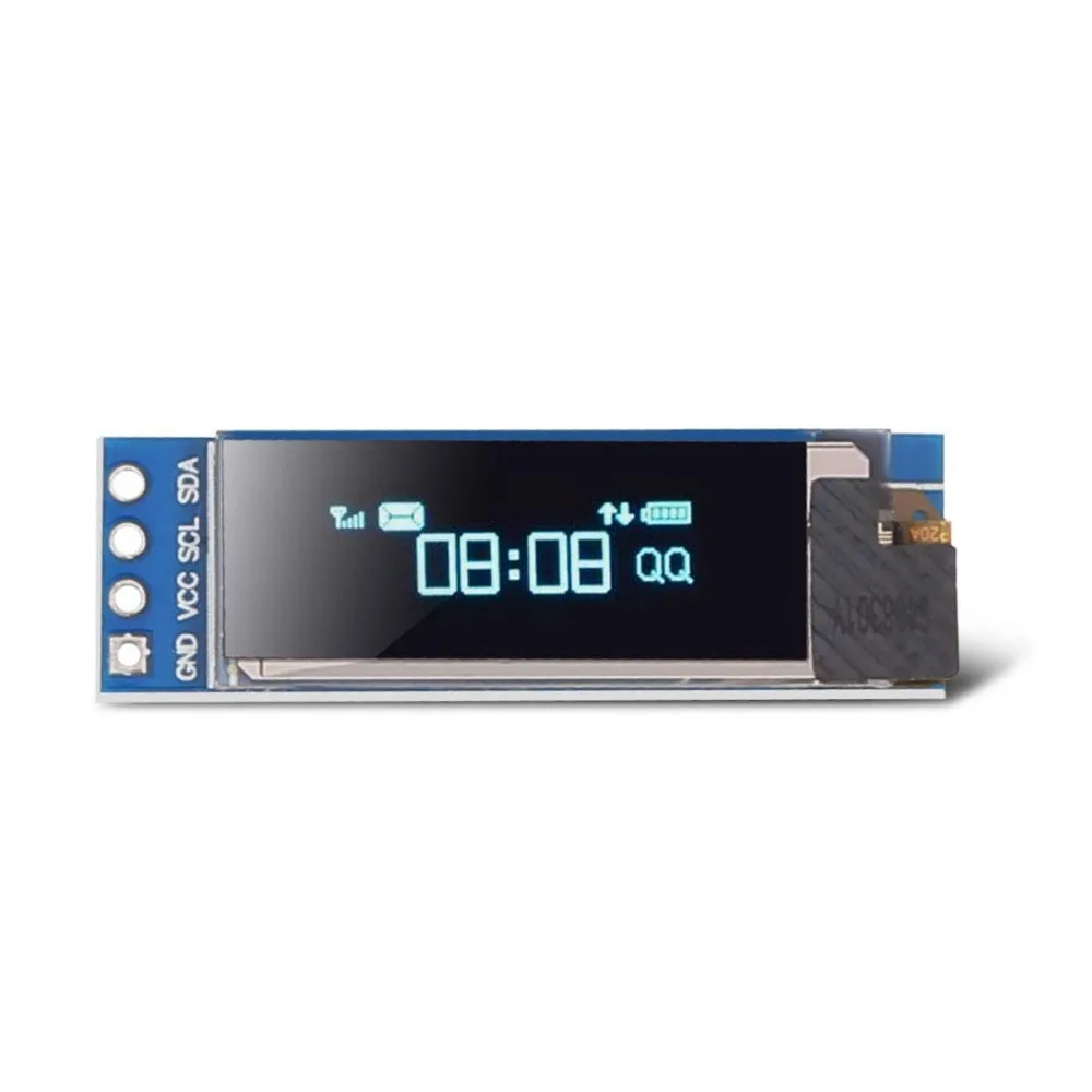 LCD Display IC DIY Module OLED SSD1306 for Anduino 128x32 I2C White Blue DC 5V 0.91 Inch 6Pin IIC for  Raspberry Pi SMT32 (2)