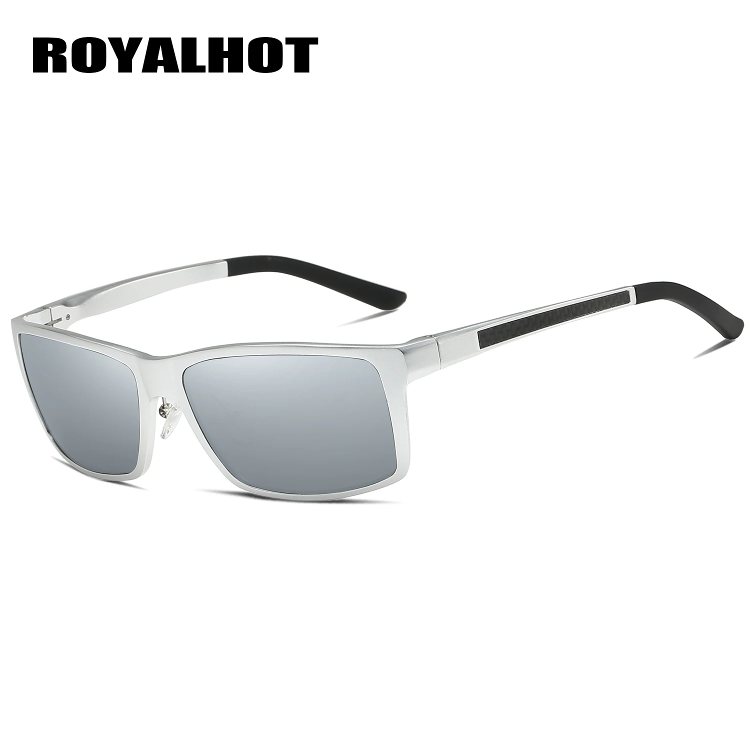RoyalHot, мужские, женские, поляризационные, алюминиево-магниевые, прямоугольные солнцезащитные очки, для вождения, солнцезащитные очки, солнцезащитные очки, мужские, 900p66 - Цвет линз: Silver