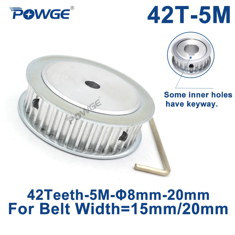Синхронный зубчатый шкив с отверстием 6/6 POWGE 42teeth HTD 5M 35/8/10/12/14/15/16/17/19/25 мм для ширины