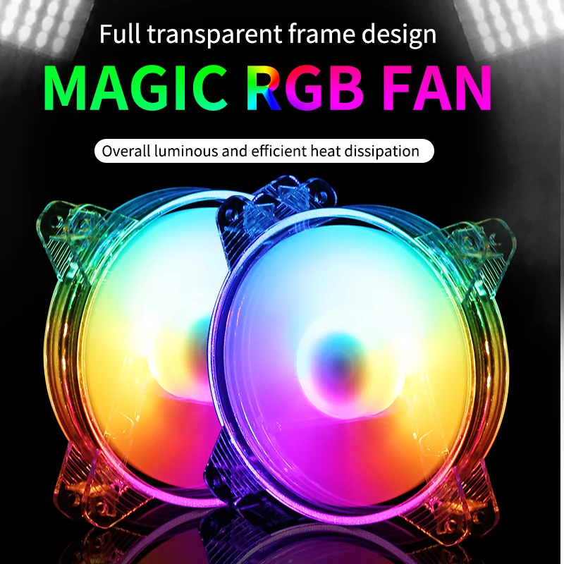 Прозрачный бесшумный RGB-чехол для игрового компьютера 120 мм 12 см | Компьютеры и