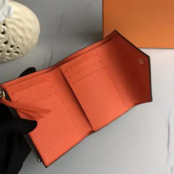 

Women/Men Tri-fold Multicolor Print/Plaid Leather Mini Wallet Card Clutch Short Purse Coin Bag Credit Card Holder with Box