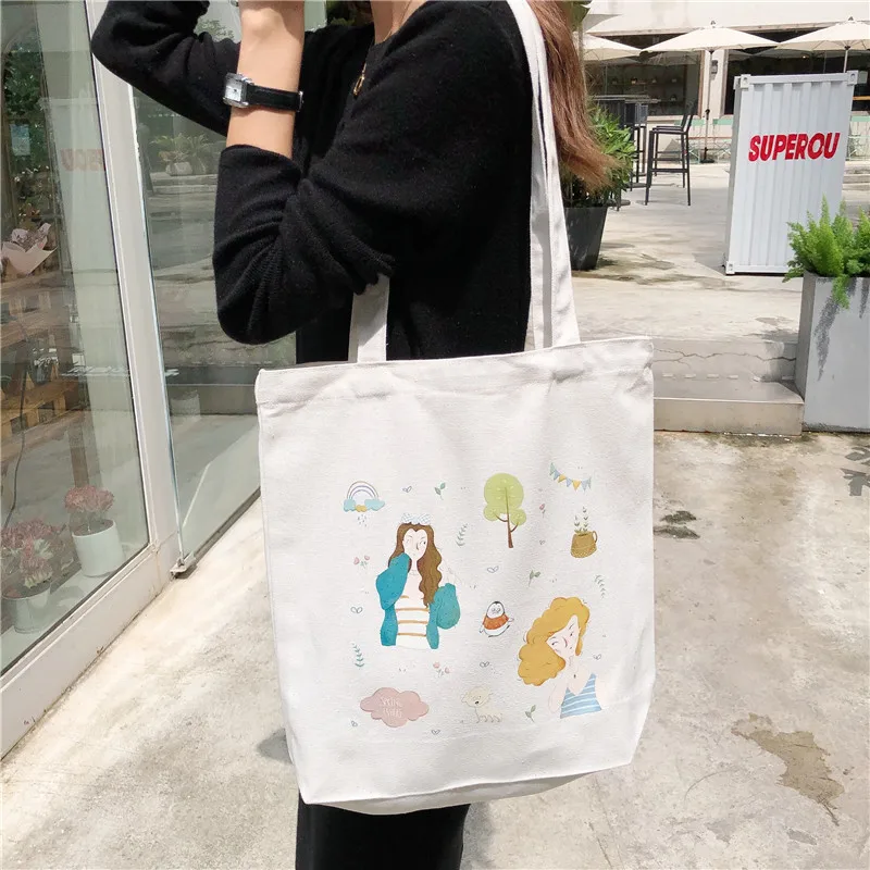 Для женщин холст через плечо женская сумка через плечо сумка-тоут сумка для покупок из хлопка сумка для Для женщин Эко ткань многоразовые сумки на плечо сумки для шоппинга Канта баян