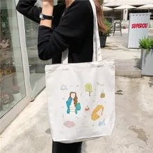 Для женщин холст через плечо женская сумка через плечо сумка-тоут сумка для покупок из хлопка сумка для Для женщин Эко ткань многоразовые сумки на плечо сумки для шоппинга Канта баян