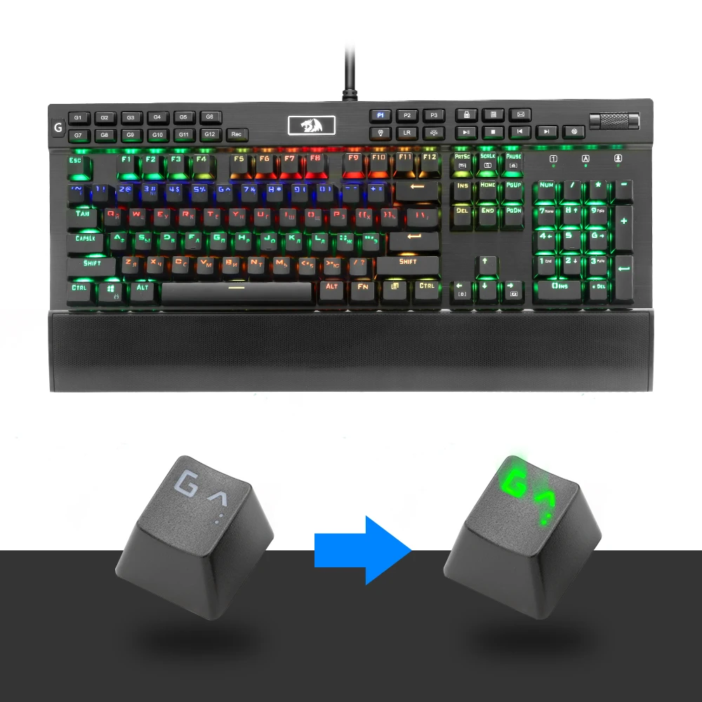  Redragon 87 Russian Key caps for mechanical keyboard key caps For Cherry MX style mechanical keyboa