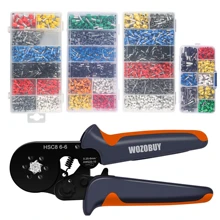 Hexagonal Sawtooth Self-Adjustable Ratchet,Ferrule Crimping Tool Kit, Crimper Kit with 400/800/1200/1800/1900pcs Wire Terminals