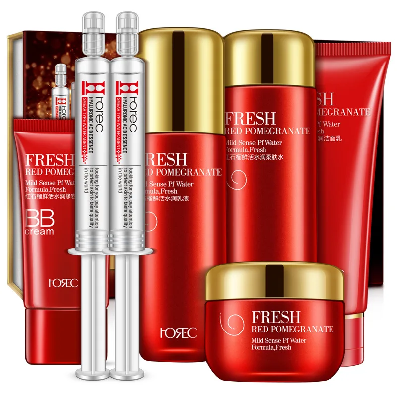 

Han Chan Red Pomegranate Fresh Moist Seven Sets of Water Moisturizing Concealer Gift Box Cosmetics Facial Skin Care Set