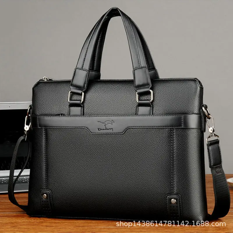 Tanie 2020 marka męska teczka biznesowa wysokiej jakości skrzynki skórzane męskie torebki na laptopa Messenger torby męskie