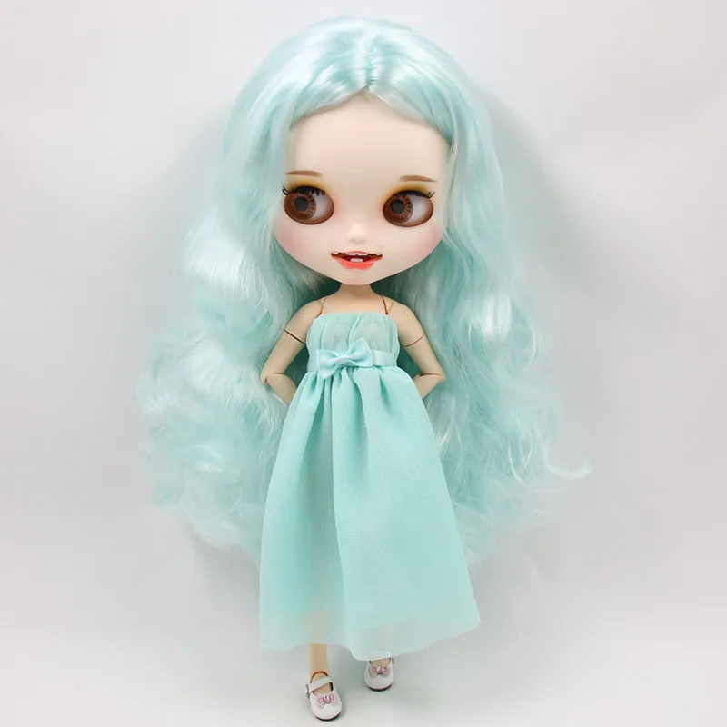 Blyth Обнаженная ледяная bjd кукла резные губы открытый рот матовая индивидуальные лицо голубые волосы 1/6 суставы тела ледяная bjd DIY игрушка подарок для девочки