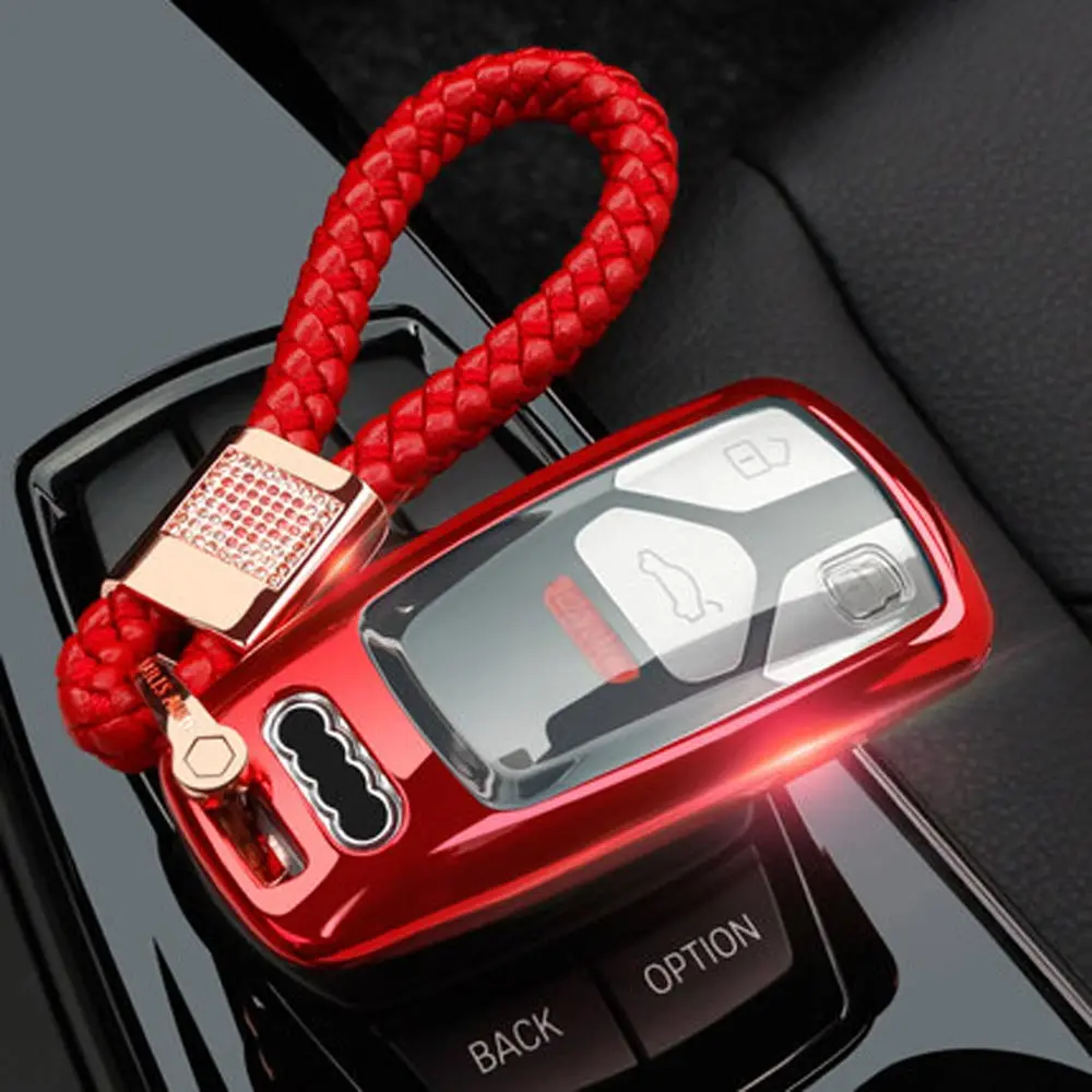 Option 7 Автомобильный стильный мягкий ТПУ защитный чехол для автомобильных ключей для Audi A5 A6L QT S5 S7 8S S4 8W RS автомобильный держатель с пультом дистанционного управления fob - Название цвета: Option 7