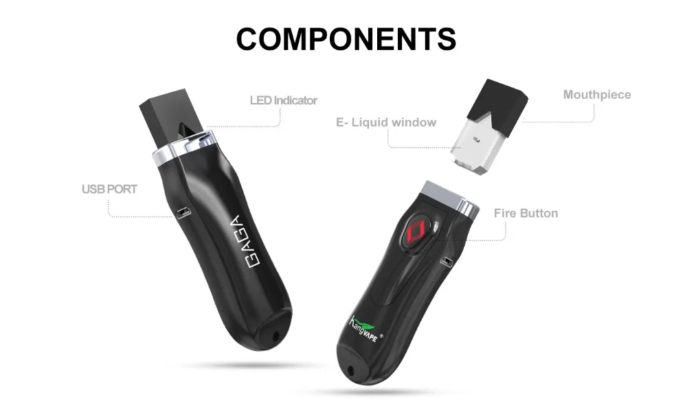 Original kangvape U-POD 650mAh Kit with ceramic coil adjustable voltage E Cigarette Vape mini kit for Juul pod vs minifit kit (13)