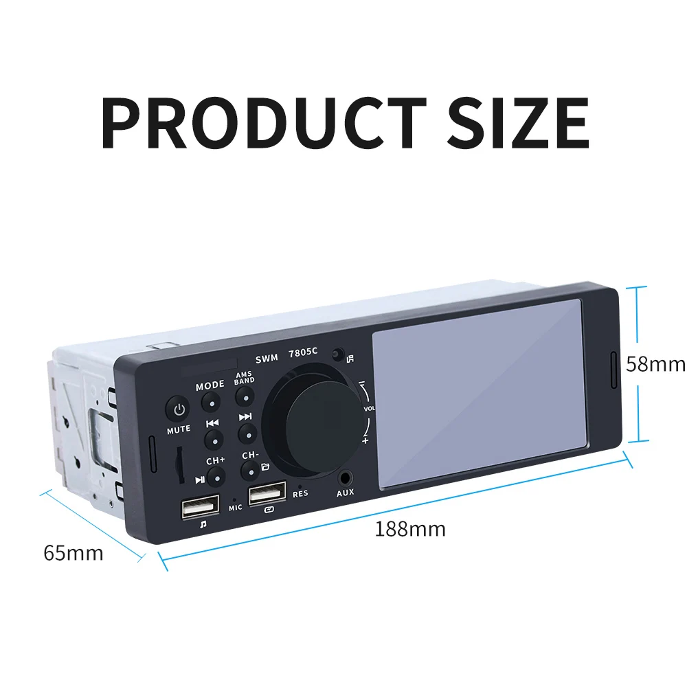 4,1 дюймов 1 Din двойной USB Bluetooth Сенсорный экран мультимедийный автомобильный MP5 плеер Авто Стерео Радио Быстрая Зарядка телефона камера заднего вида