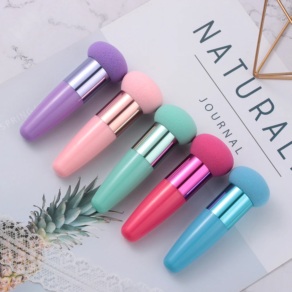 

1pc Mushroom head Foundation Powder Puff Women Beauty Sponge Powder Puff With handle Smooth Shaped Cosmetic Foundation Tools