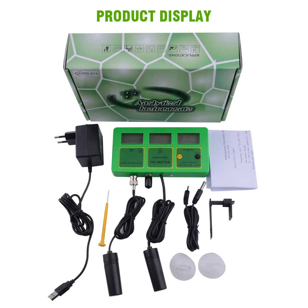 US $51.99 Yieryi 4 In 1 Ph Temp Ec Rh Water Quality Tester Monitor Ph Meter Multi Parameter Aquarium Water Meter