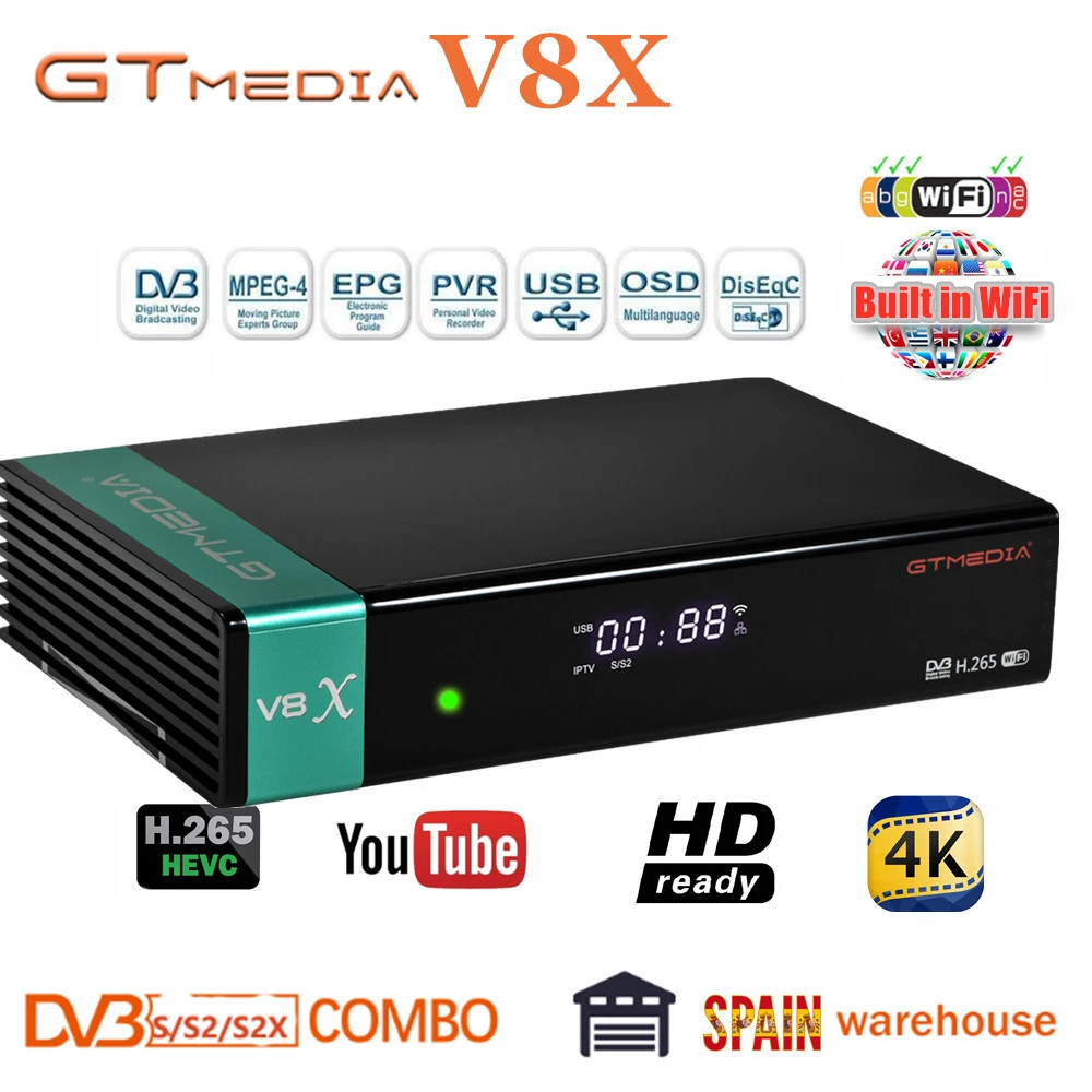 Gtmedia V8X Модернизированный V8 Nova/Honor Power от Freesat V9 супер встроенный WiFi Испания Польша