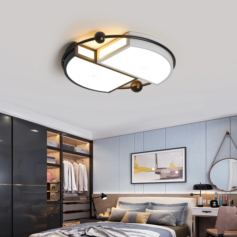 

Modern Minimalist LED Ceiling Lights Acrylic Black/White Flush Panel Light For Dining Living Room Home Decoration Ceiling Lamps
