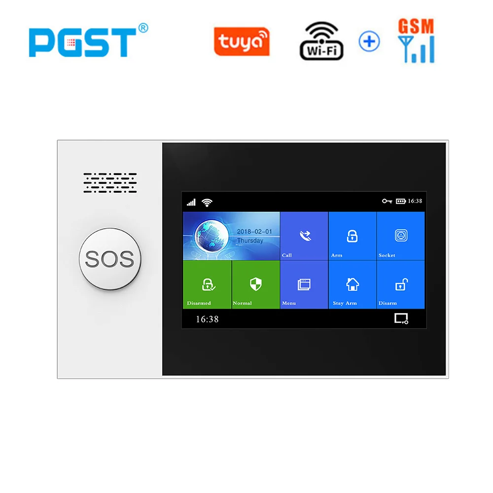 Беспроводная домашняя охранная сигнализация WIFI GSM SMS Tuya Smart Life APP Control с сенсорным