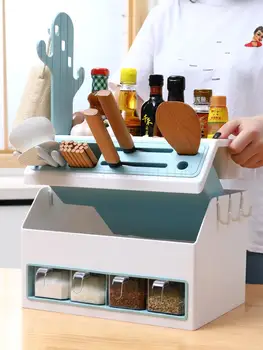

Kitchen Storage Rack Seasoning Storage Rack Multifunctional Knife Rest Seasoning Pot Chopsticks Box Kitchen Top Storage Artifact