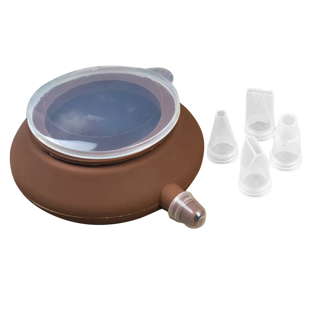 Pack 5 Nozzles Decorating Silicone Piping Icing Bag Pen Macaroon Nozzle Tips