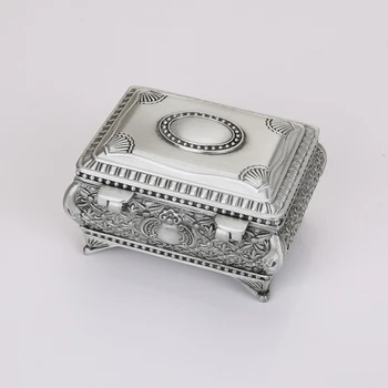 

Fashion Design 8X5.5X4CM Metal Craft Russian Pewter Creative Ring European Jewelry Storage Box Portable Travel Jewellery Box