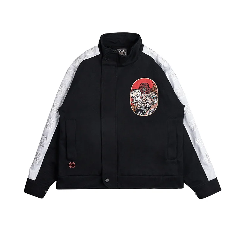 

Wookong New Denim Jacket Men Washed Fashion Printed Casual Denim Jacket Man Streetwear Hip Hop Loose Bomber Jacket Male Clothes