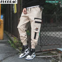 Мужские брюки-карго FUODRAO в стиле хип-хоп из хлопка, мешковатые брюки для бега, мужские шаровары с разноцветными карманами, уличные повседневные брюки K260