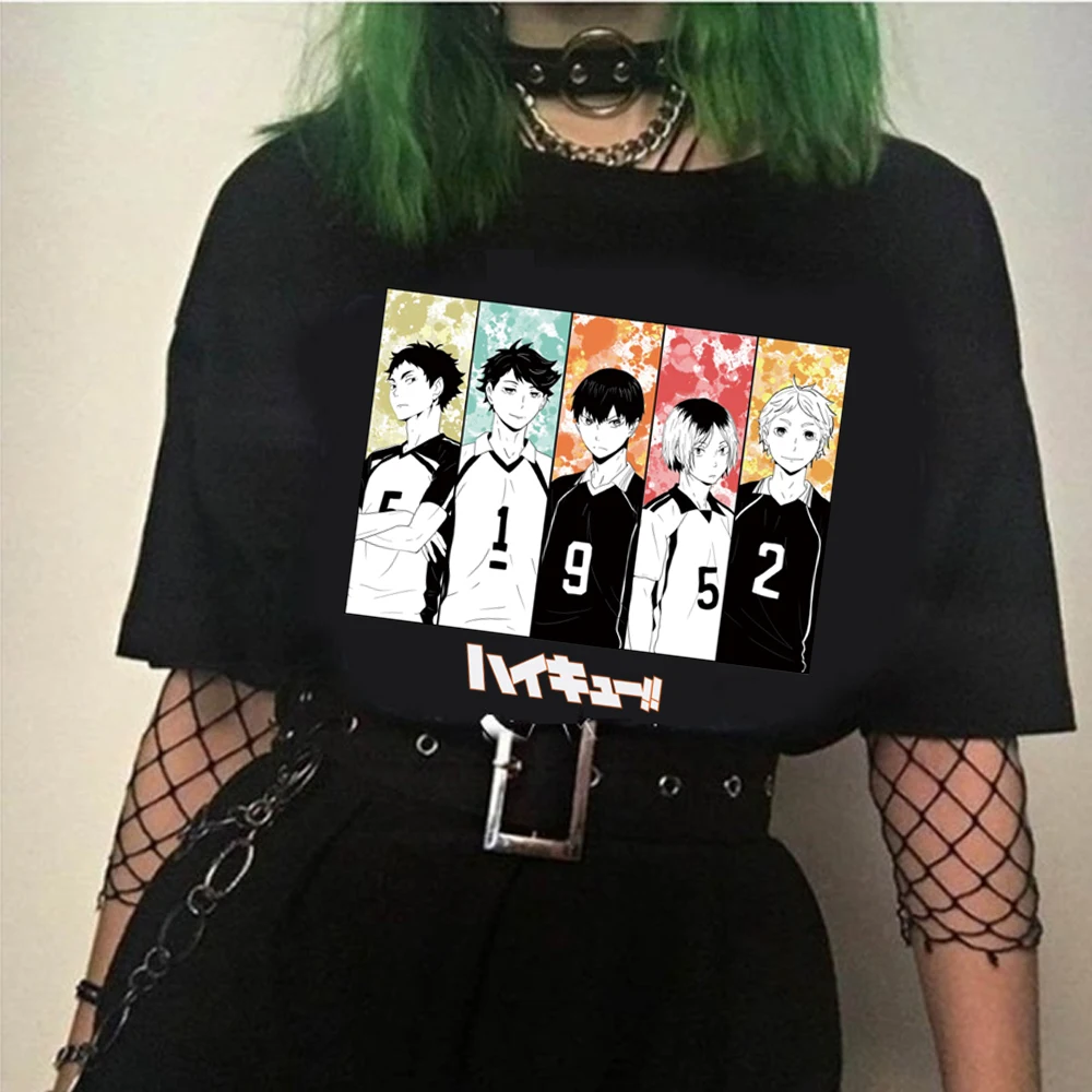Мужская футболка Haikyuu мужская женская с коротким рукавом Kuroo 90s уличная одежда