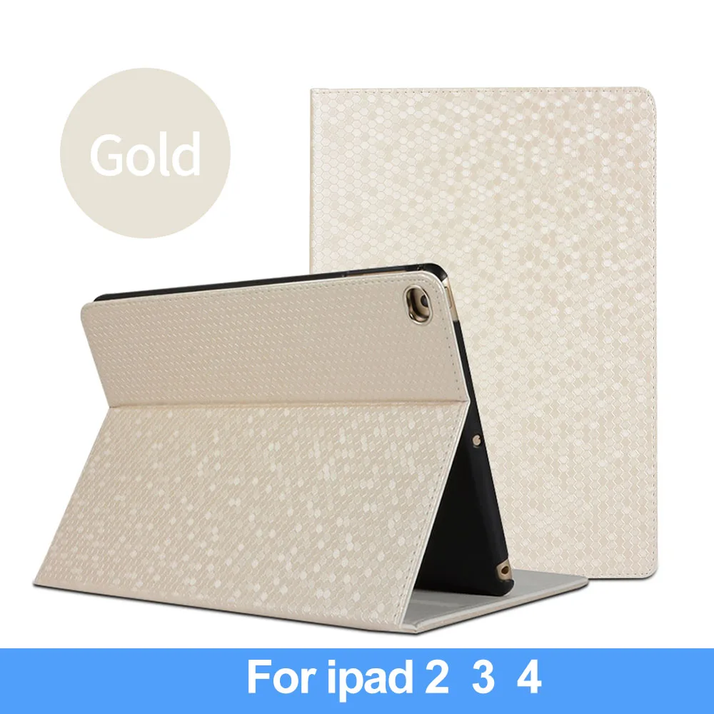 Чехол DOWSWIN для ipad 2 3 4, мягкая задняя крышка, ТПУ кожаный чехол для ipad 4, откидной смарт-чехол для ipad 2, Чехол для ipad 9,7 чехол - Цвет: Gold
