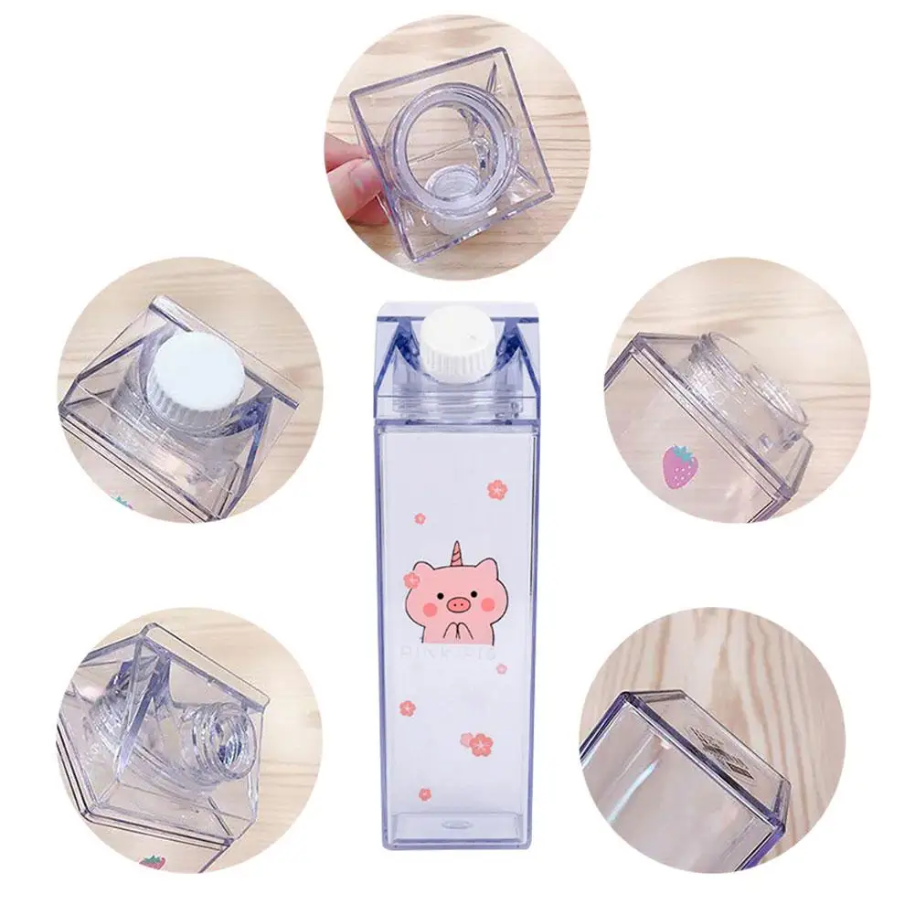 1 шт. портативная коробка для молока бутылки для воды милый мультфильм свинья Сакура Открытый путешествия Кемпинг BPA посуда для напитков случайный цвет