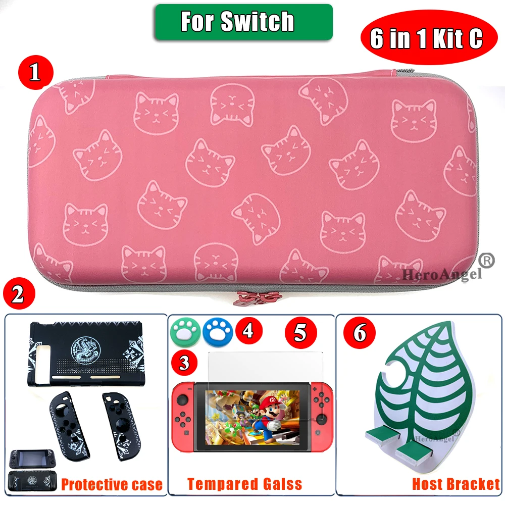 Сумка для хранения с милым котом Nintendo Switch портативный жесткий чехол защитный