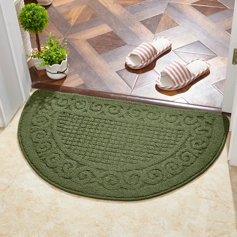 

Entrance Door Floor Mat 40x63cm Semi-Circular Solid Color Water Absorption Non-Slip Carpet For Doormat / Living Room / Bathroom