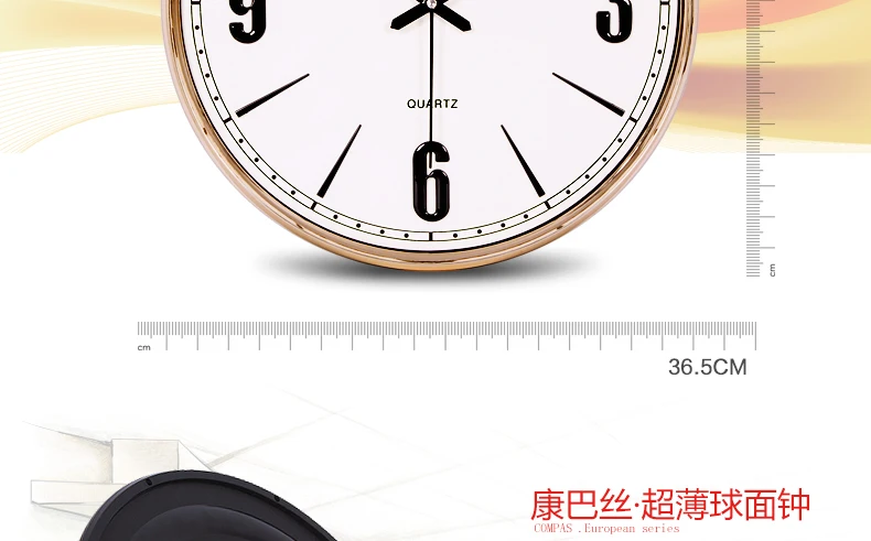 16 Inch Large Wall Clock Gold Luxury Wall Watch Bedroom Silent Living Room Modern Clock Mechanism Zegar Scienny Gift Ideas FZ276