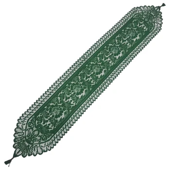 

TOP!-Green Irish Festival Table Flag St Patrick's Day Green Lace Tablecloth Irish Carnival Desktop Decoration